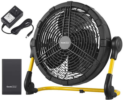 Geek Aire CF100 Portable Outdoor 12 Inch USB Rechargeable Electric Battery Powered Fan with Detachable Battery Pack