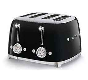 Smeg 4 Slot Toaster Black TSF03 BLUS